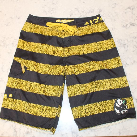 Lrg Other - Lrg Black & Yellow Board Shorts
